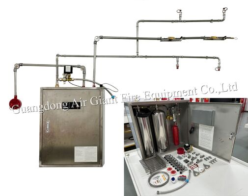 Chất lượng  Double Bottle Kitchen Hood Fire Suppression System with 183°C Thermal Activation and 12L Fire Suppression Agent Nhà máy
