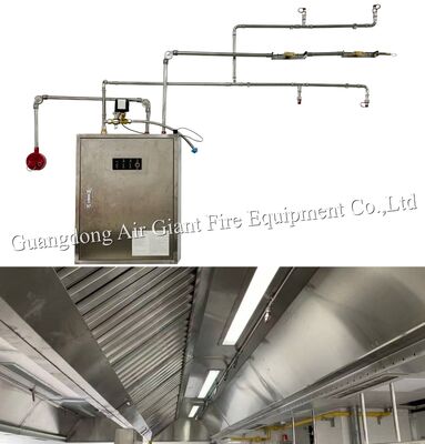 Capacity 12L Reagent Filling Nitrogen-Driven Commercial Kitchen Fire Suppression System with Edible Oil Specific Fire Extinguishing Agent (Hệ thống dập lửa bếp thương mại chạy bằng nitơ với chất dập lửa đặc biệt cho dầu ăn)